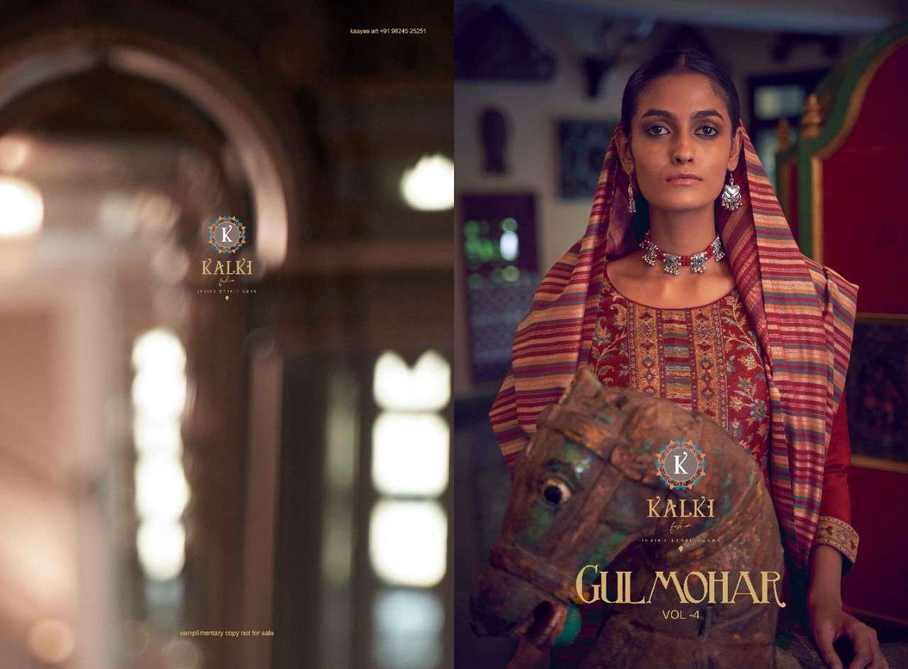 KALKI FASHION PRESENTS GULMOHAR VOL 4 HANDLOOM WEAVING PASHMINA WHOLESALE SALWAR KAMEEZ